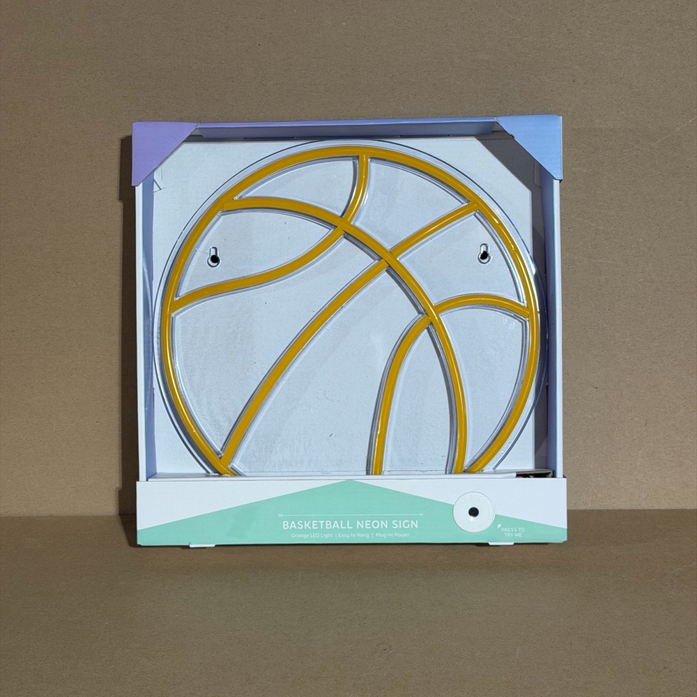 12" Basketball LED Neon Wall Sign – West & Arrow Teen Room Game Room